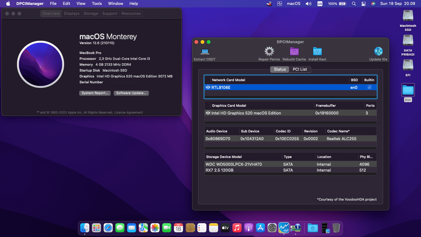 Success Hackintosh macOS Monterey 12.6 Build 21G115 in Asus X441UA-WX330T